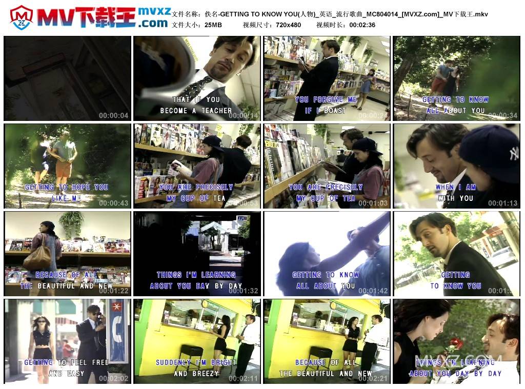 佚名-GETTING TO KNOW YOU(人物)_英语_流行歌曲_MC804014